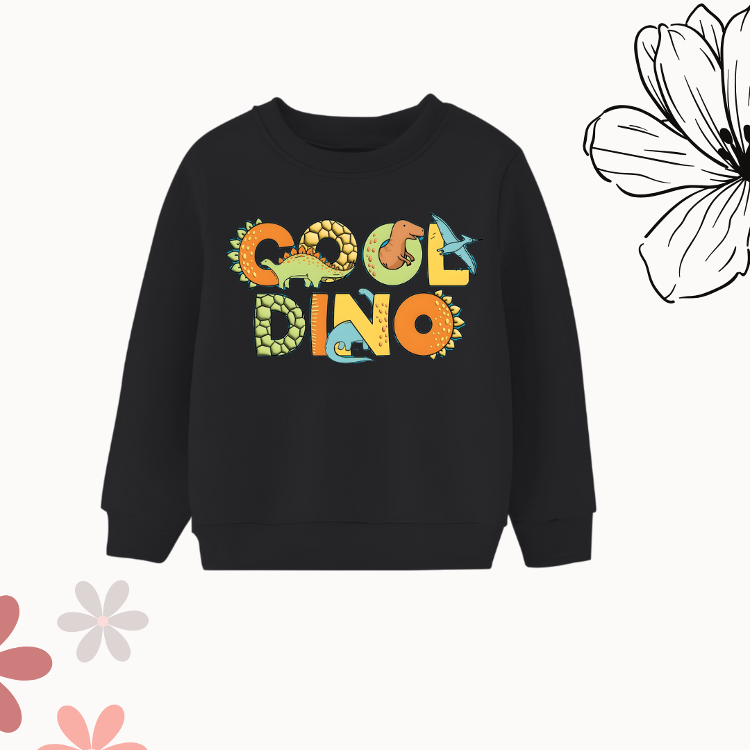 Cool dino Black sweatshirt for kids