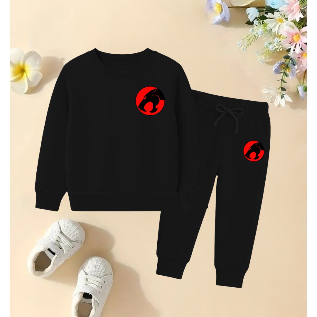 Cartoon Logo Black Track suite