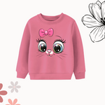 Big eyes printed sweatshirt for girls