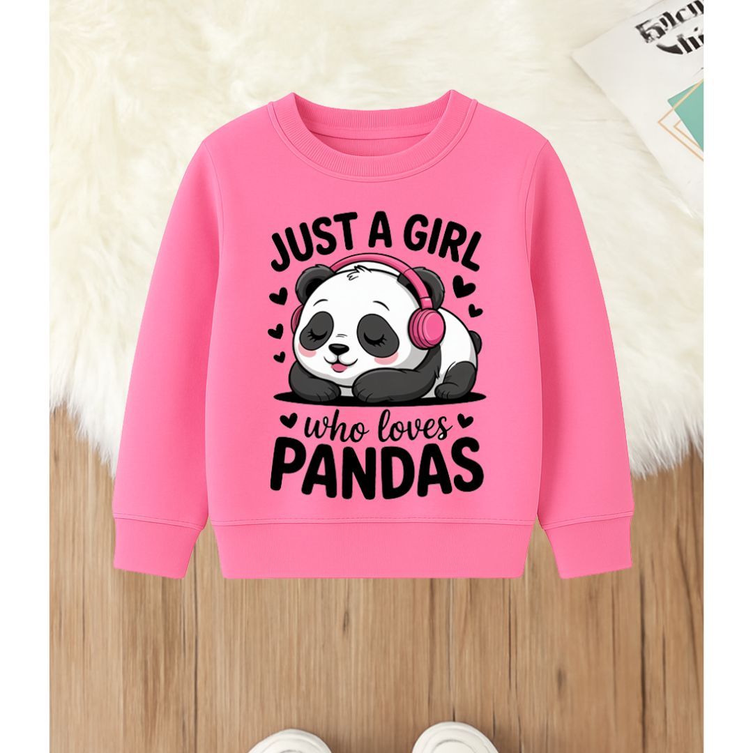 Girl who loves Pandas Pink Sweatshirt