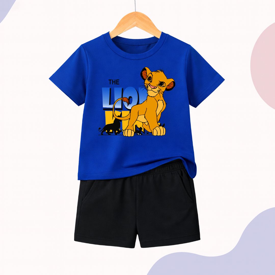 The Lion Suite Royel blue with printed Short