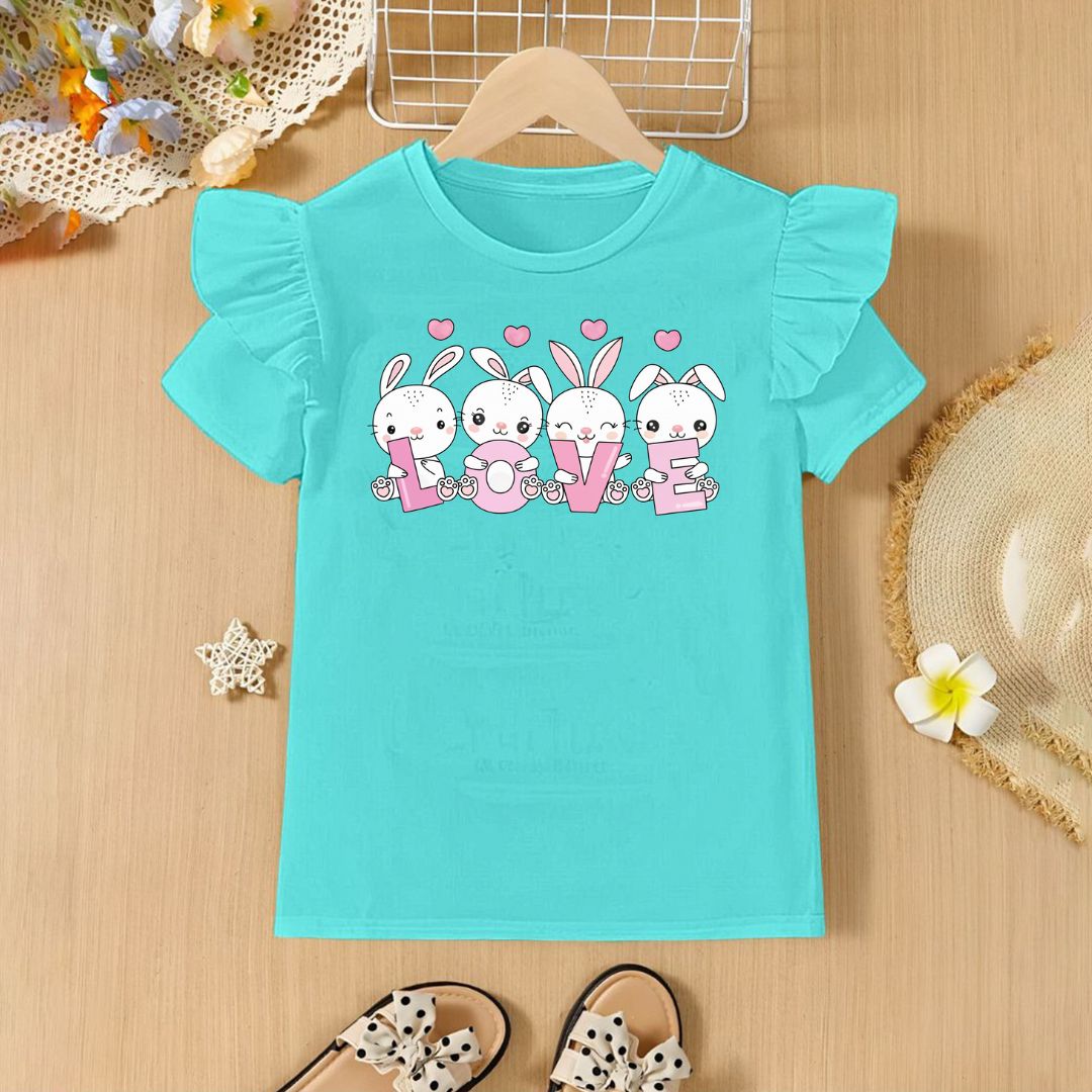 Love Rabbits See Green Girls T-shirt