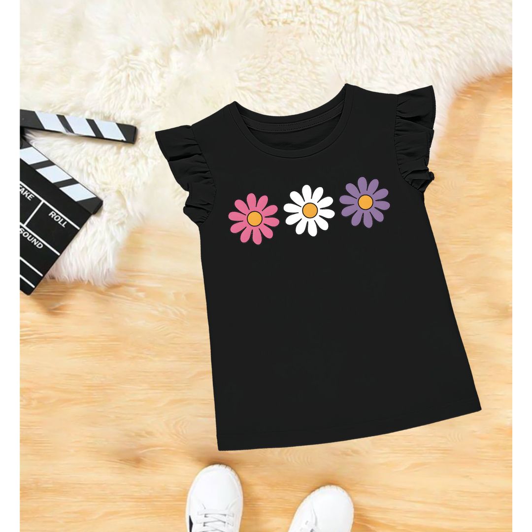 Cute Flowers Printed T-shirt for girls