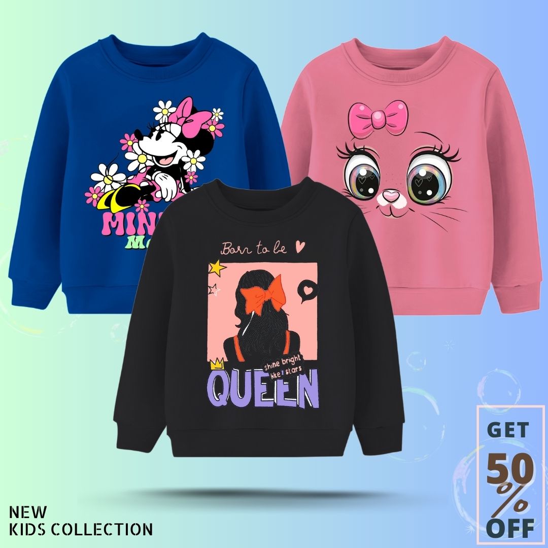 Pack of 3 best selling sweatshirt for girls N003