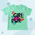 Girl power Sea green Clr printed T shirt for Girls