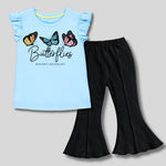 Butterflies Suite With Black bell bottom Trouser