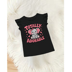Totally Adorable Black Frill Sleeves T-shirt for girls