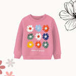 Flowers printed light pink sweatshirt for girls