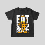 Eat Sleep Repeat Printed black T-Shirt