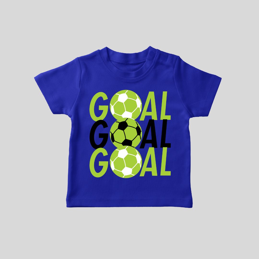Goal Printed Royel Blue T-SHIRT