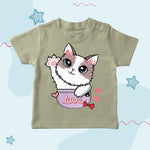 Lovely catprinted T shirt for Girls