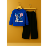 Love Rabbits Printed Sweatshirt with open bottom trouser