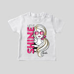 Let It Shine White T-shirt for girls