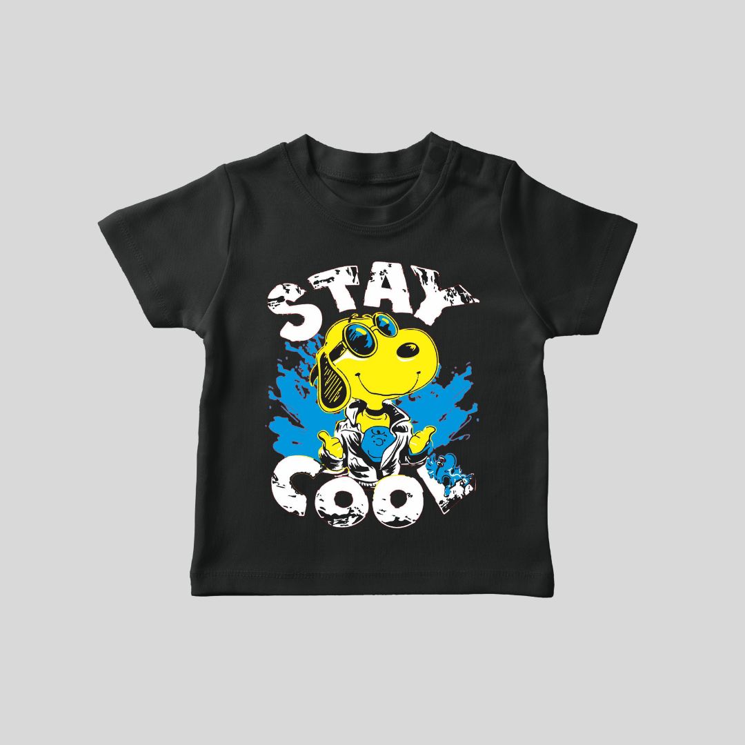 Stay Cool Black Printed T-SHIRT