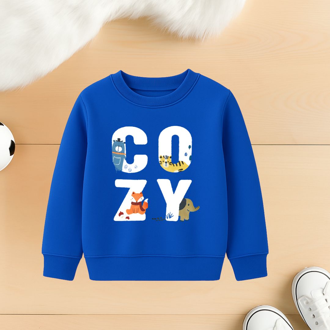 Cozy Printed Royel blue sweatshirt for kids