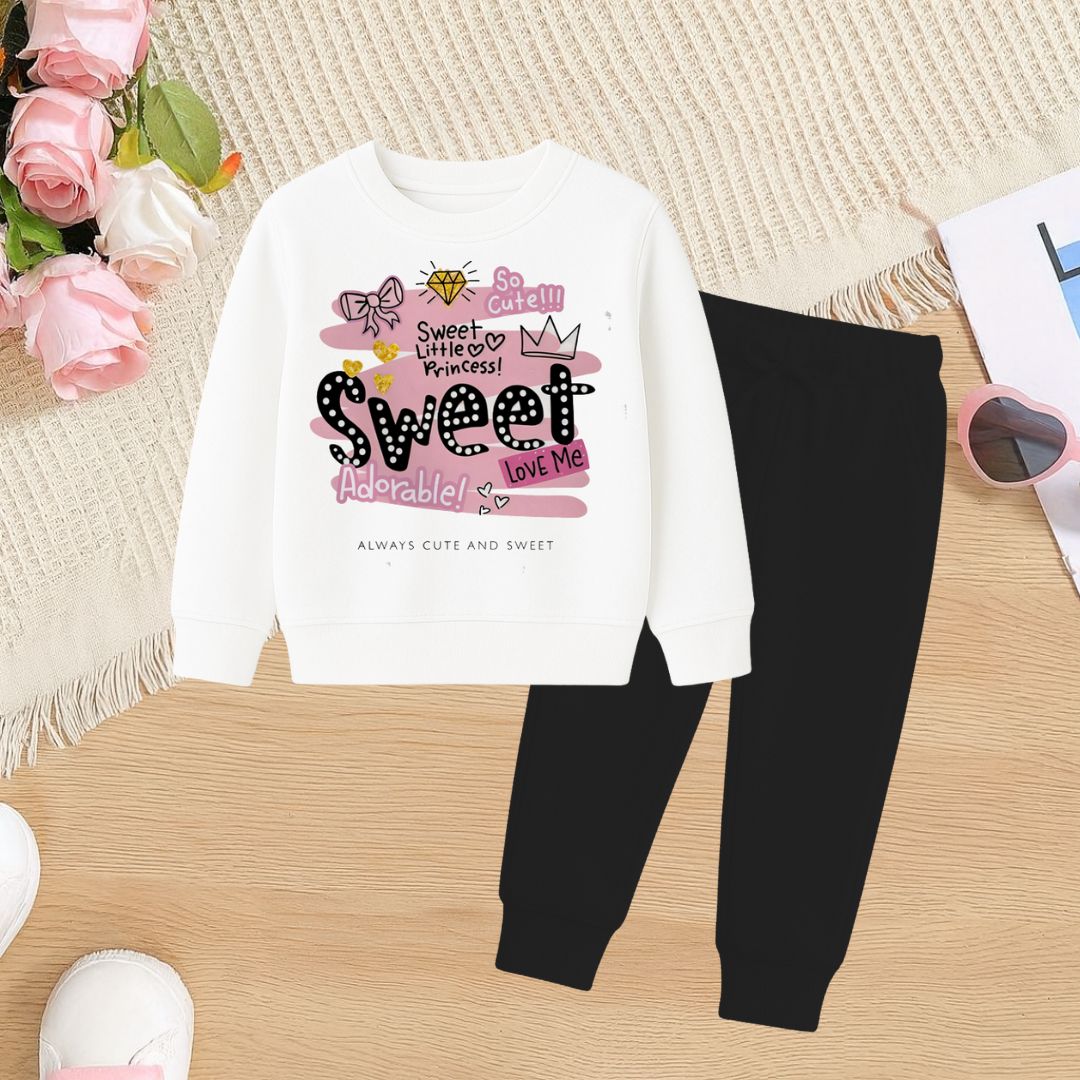 Sweat Little Princess White Suite for girls
