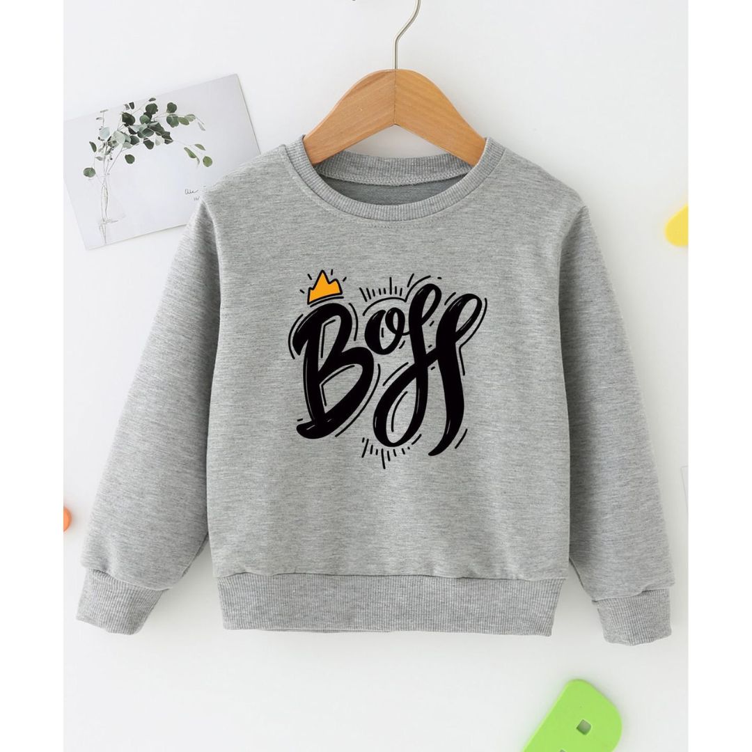 Boss Printed Gry Sweatshirt