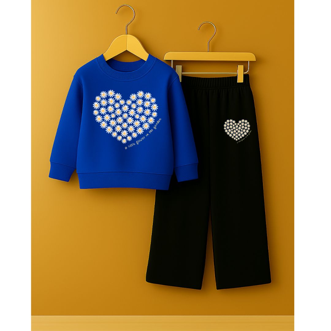 Heart Printed Royel Blue Suite for girls