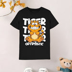 Optimistic Tiger Black Printed T-shirt