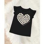 Heart Printed Floral Shirt for Girls