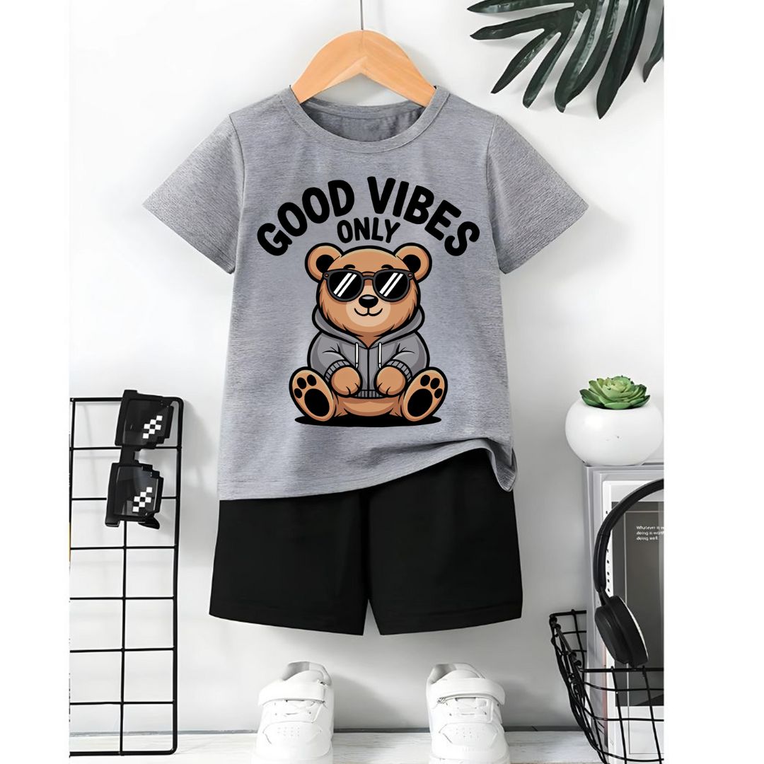 Good vibes Only Gray Suite for kids