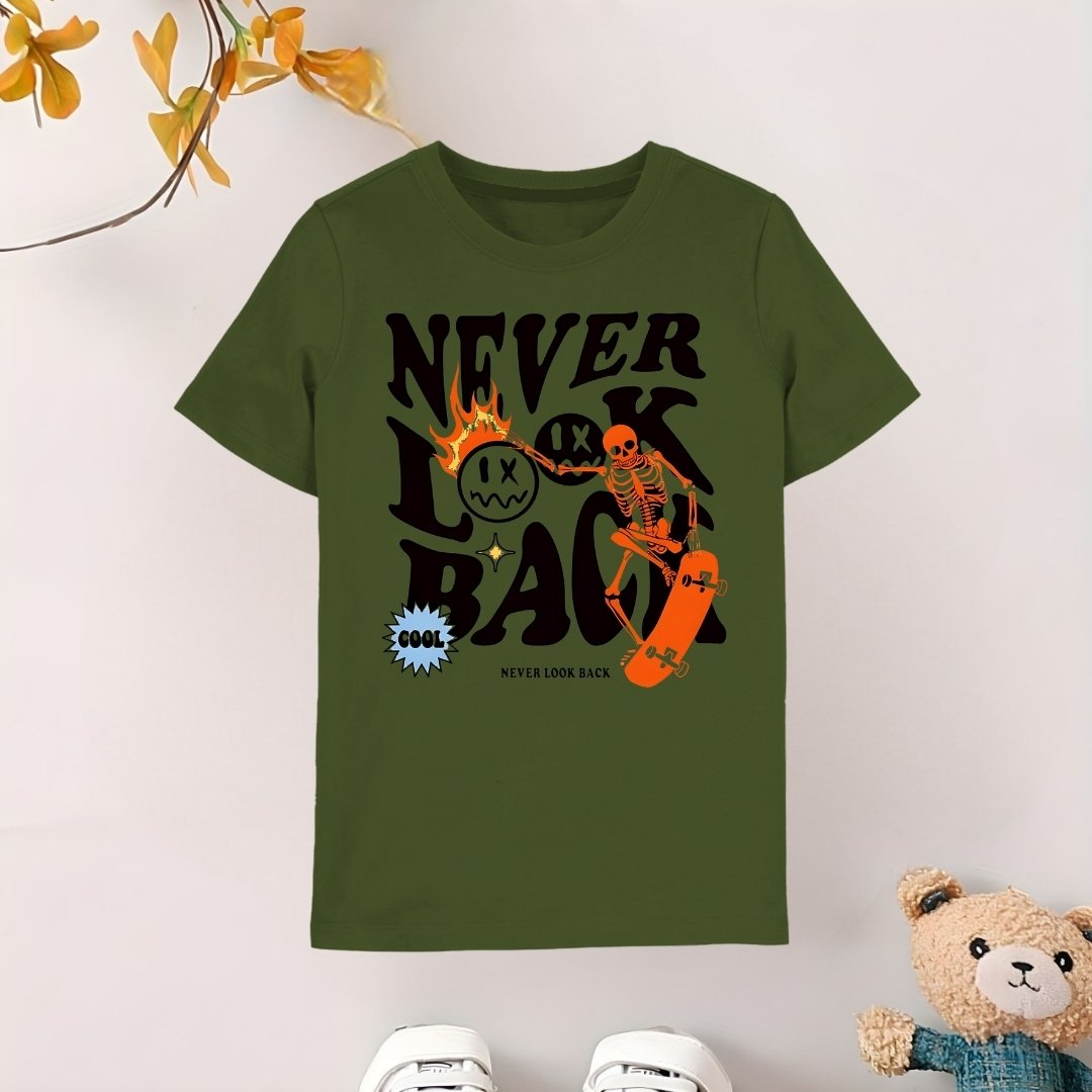 Never look Back Olive green T-shirt