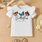 Butterflies White girls t shirt