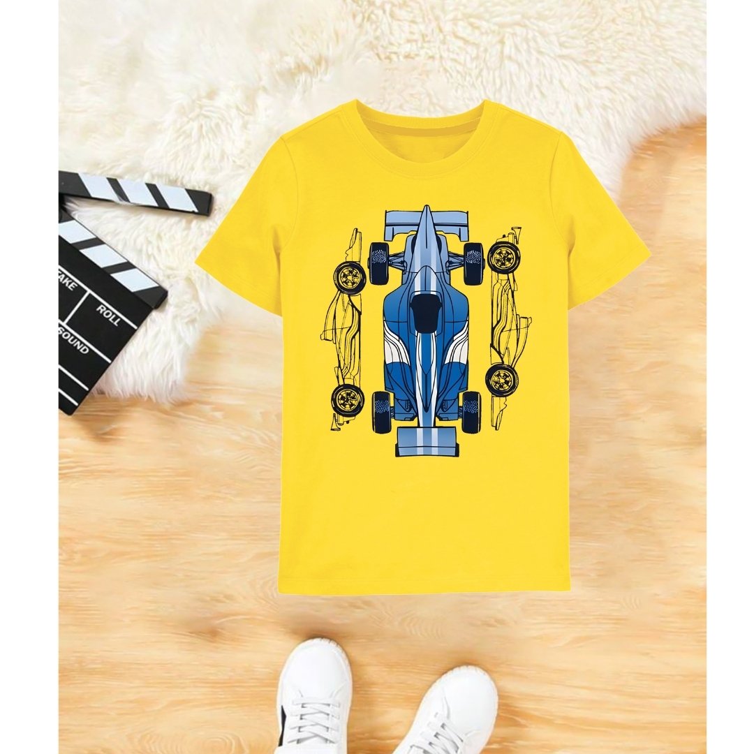 Racing Car yellowT-shirt for boys