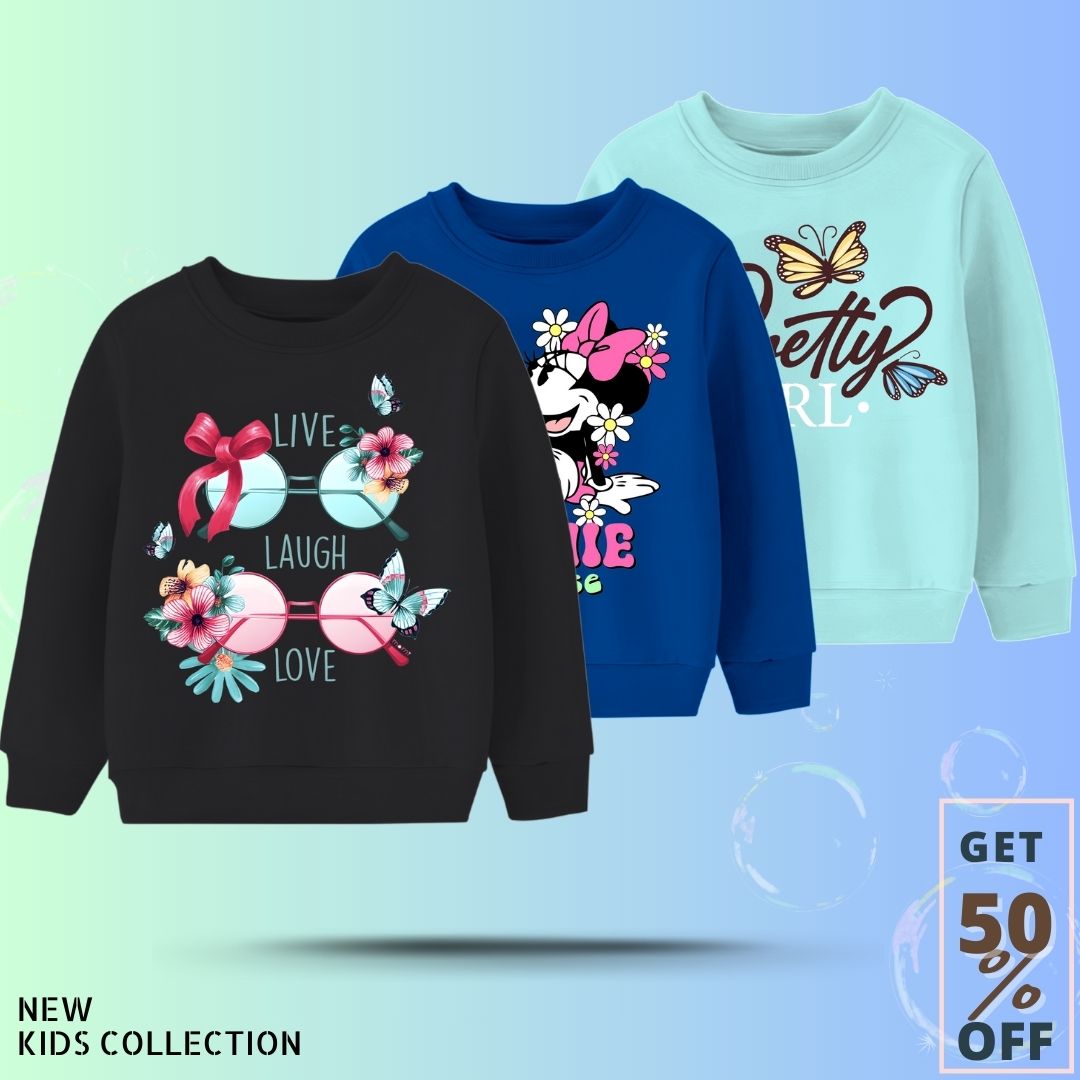 Pack of 3 best selling sweatshirt for Girls N08