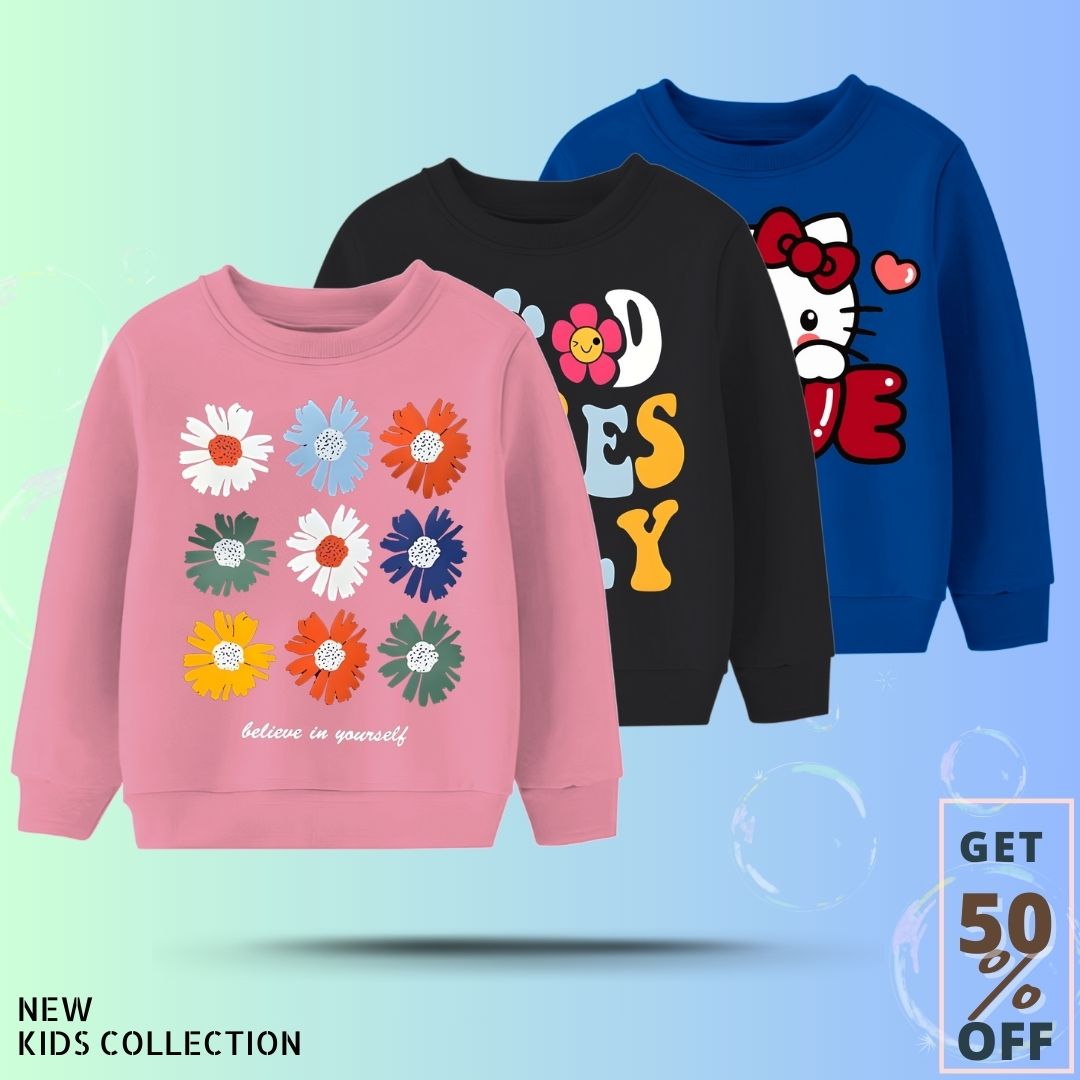 Pack of 3 best selling sweatshirt for Girls N006