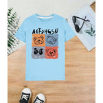 Four Panda's sky blue T -shirt