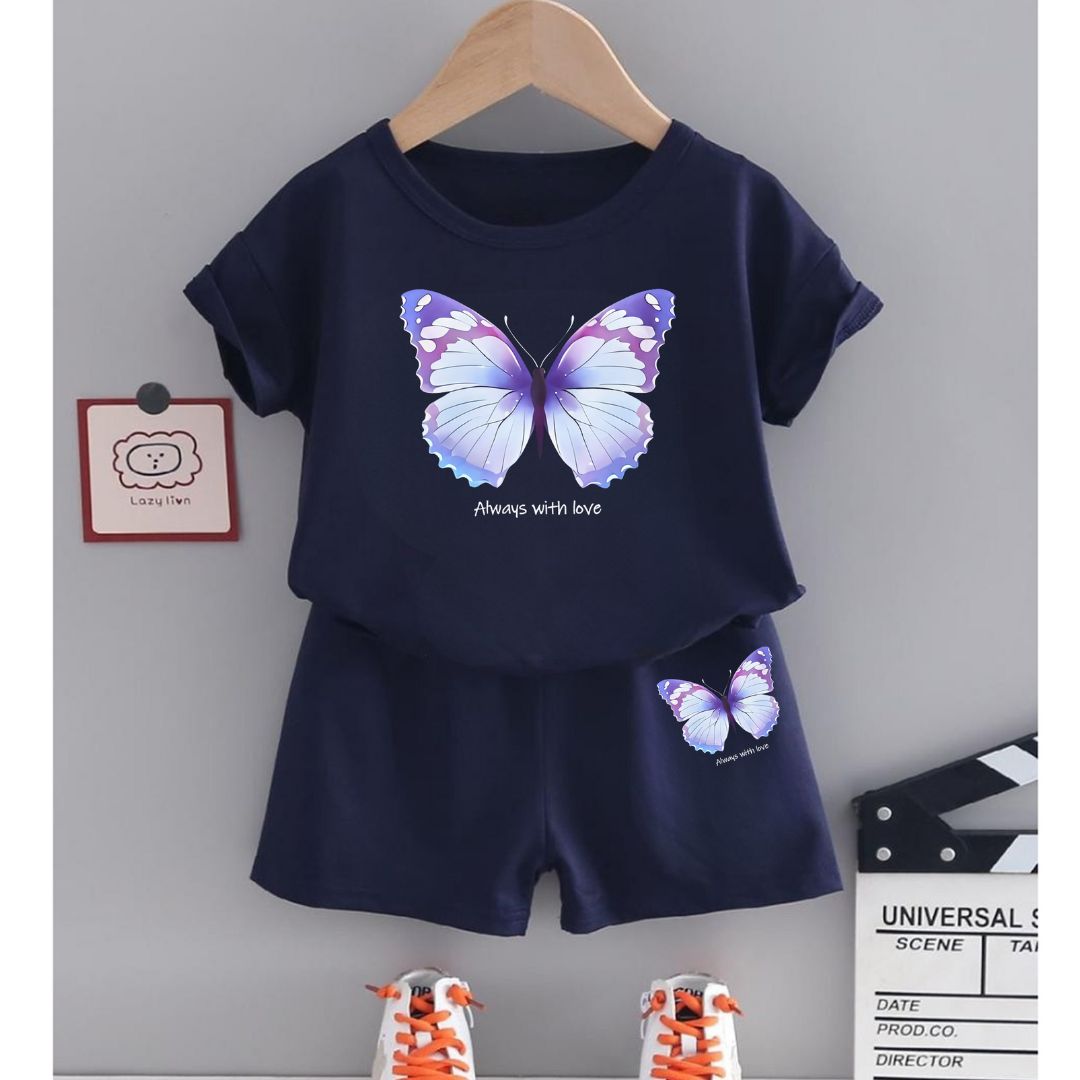 Butterflies Printed Navy set for kids