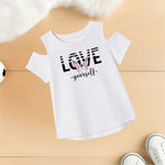 Love Your self Cold shoulder T-shirt for girls