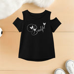 Beautiful cold shoulder girls t shirt