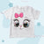 Big Eyes Cat printed T shirt for Girls