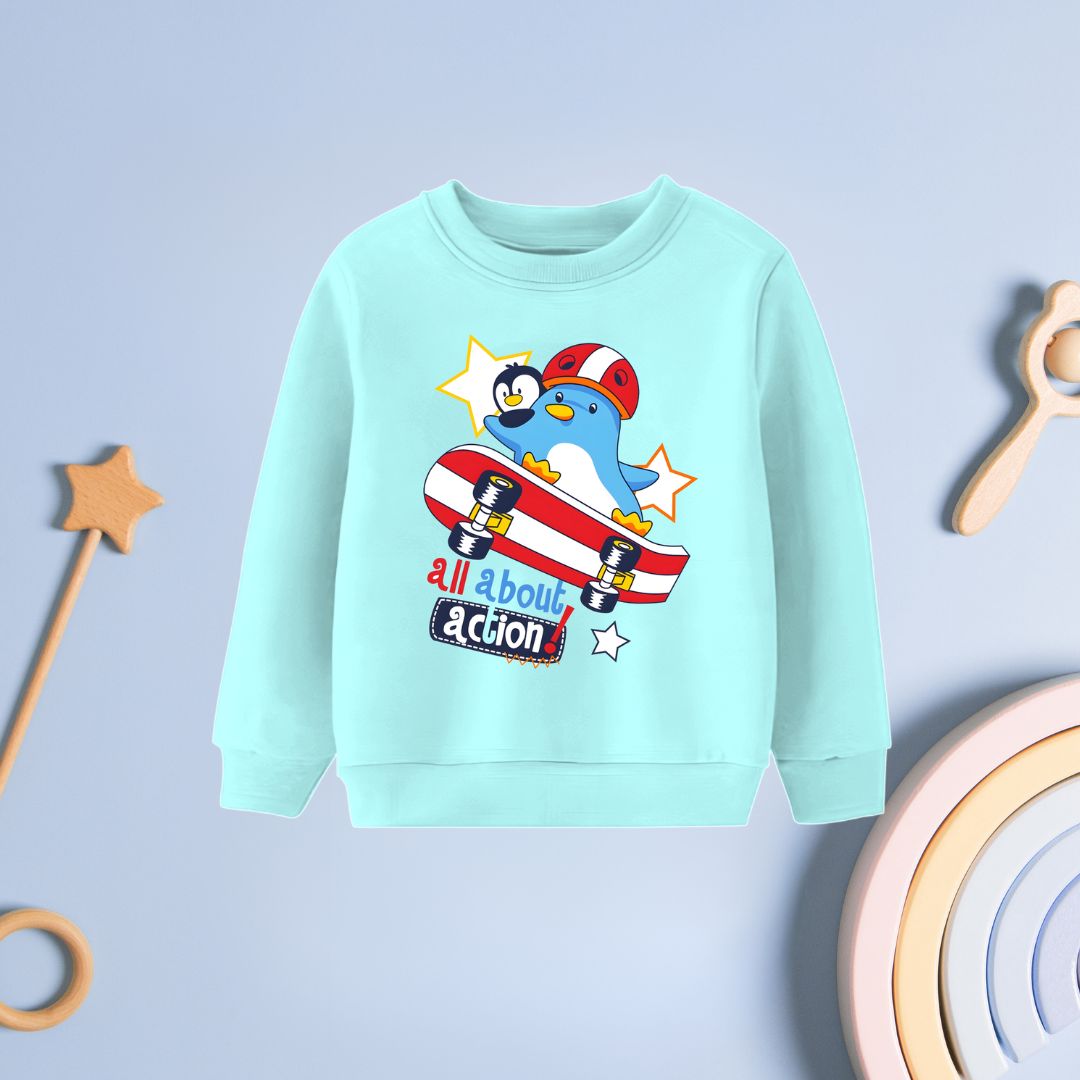 All about action printed sweatshirt