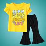 Slow Down Enjoy Life Suite with floral sleeves
