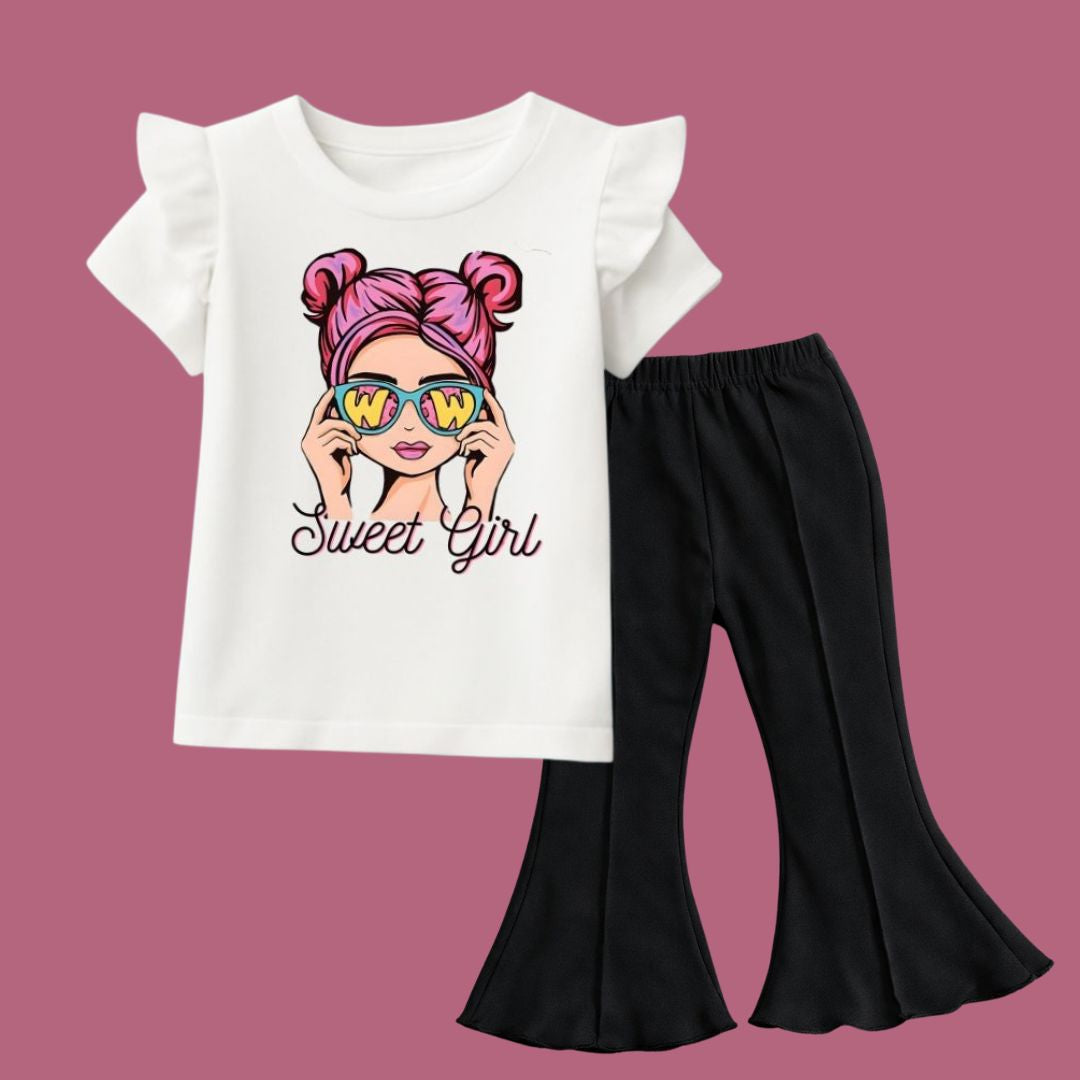 Sweat girl White Floral shirt & Trouser
