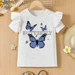 The Butterflies White T-shirt For girls