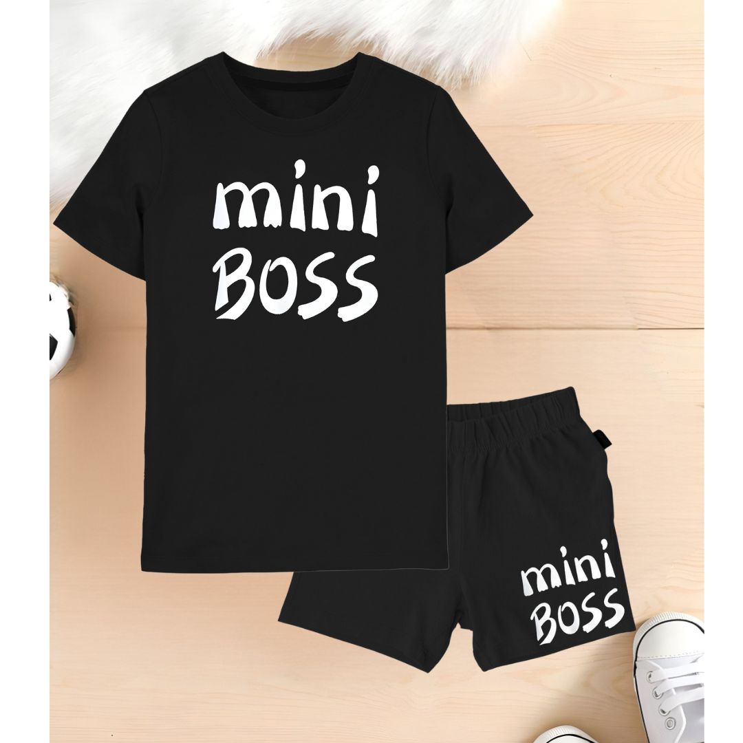 Mini Boss Printed Black set for Kids
