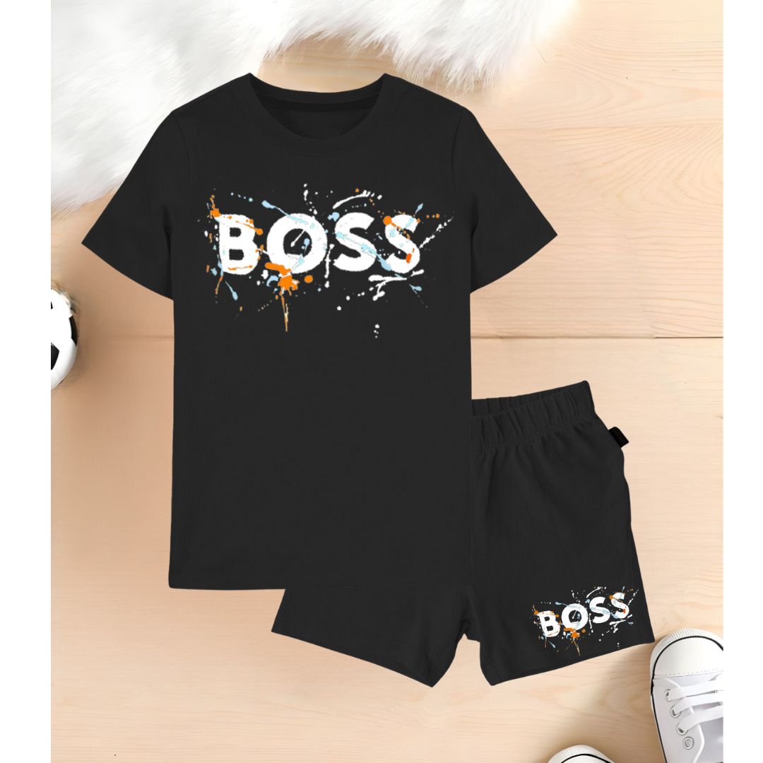 Boss Printed Black set for Kids