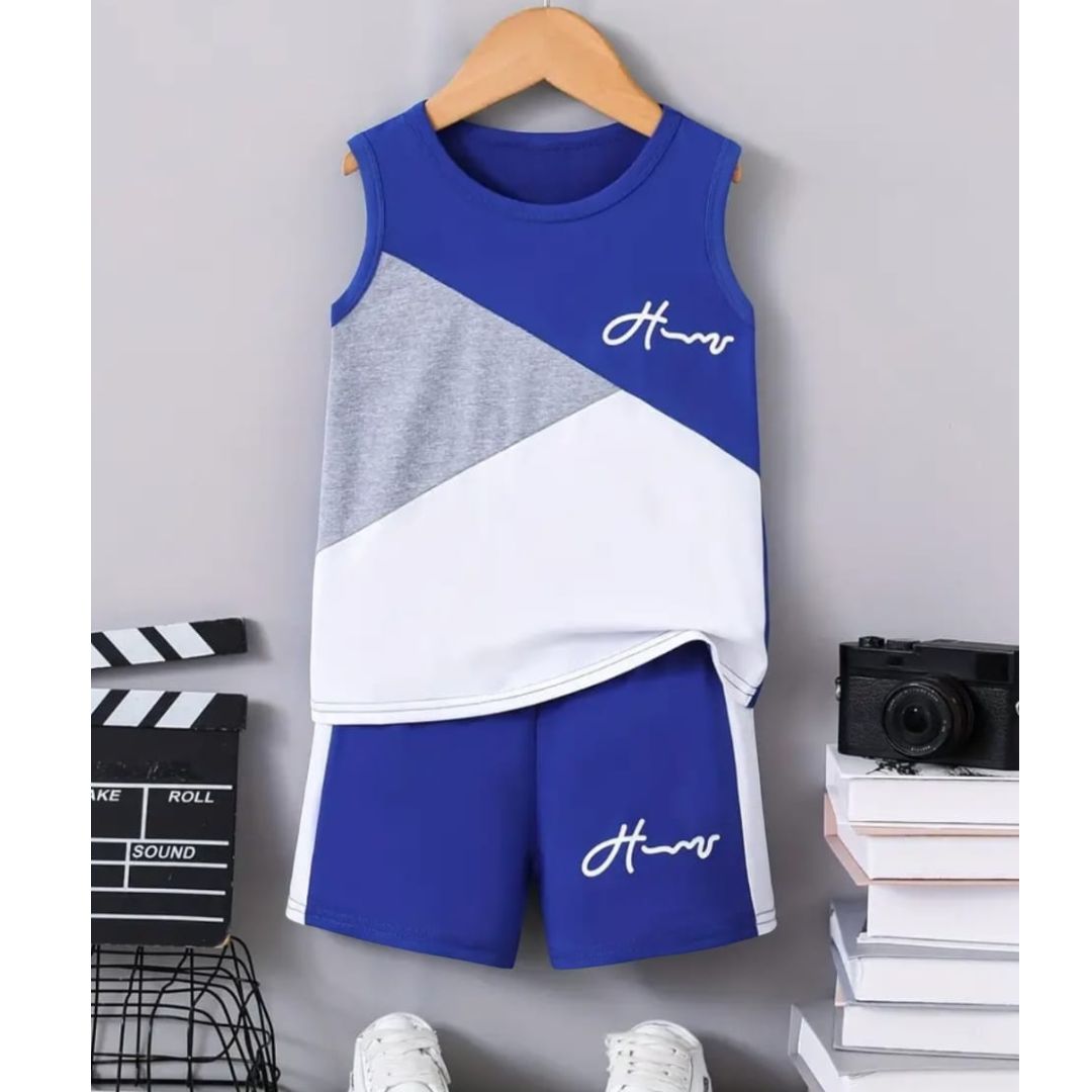 Smile Printed Sando Set with Side and front panel for kids