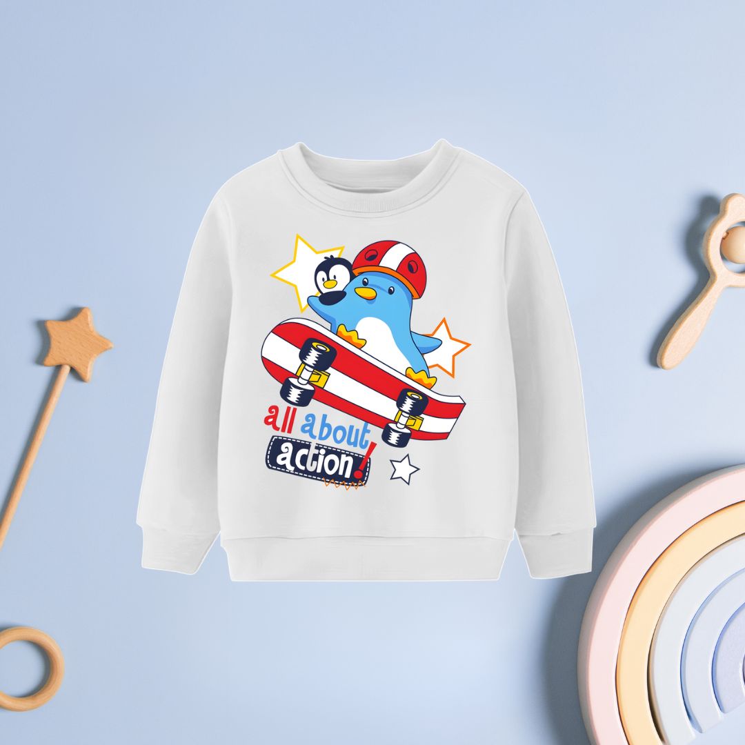 All about Action white sweatshirt