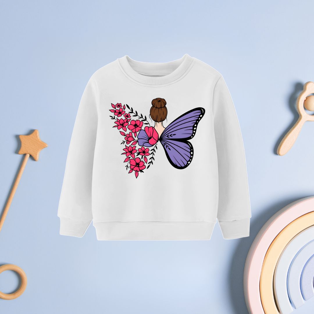 Butterfly Sweatshirt white for girls