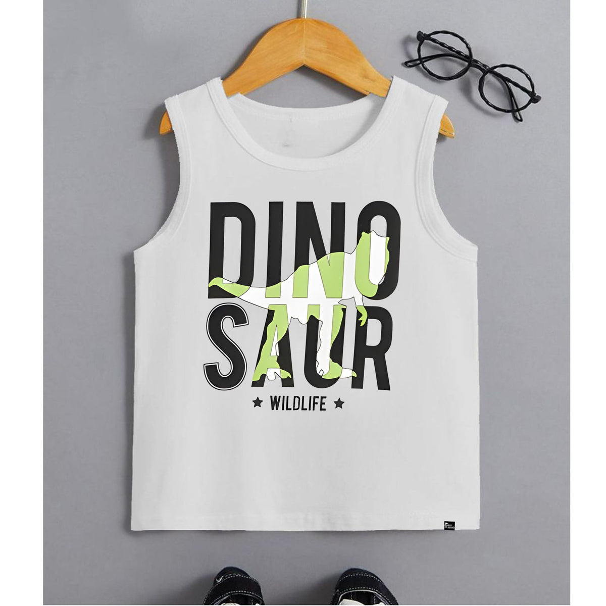 Dino Saur White sando for boys