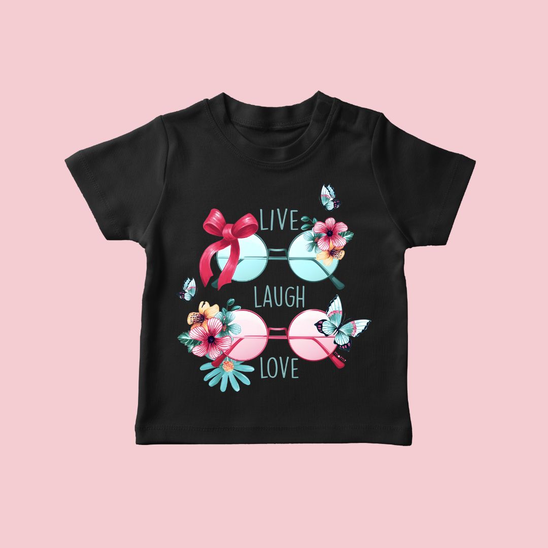 Live Laugh Printed T-shirt for girls