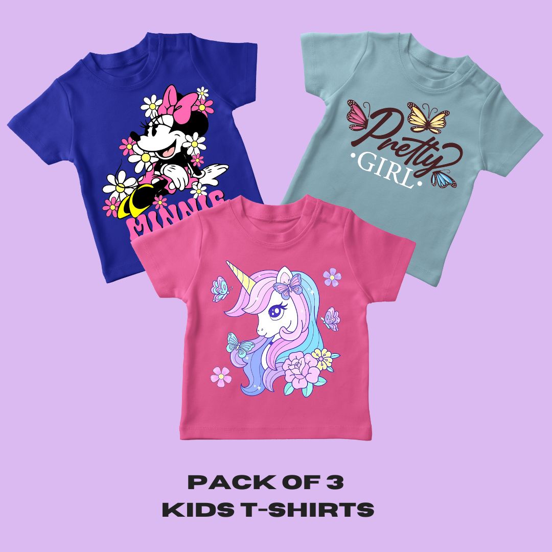 Pack of 3 Best selling T-shirts for girls N2