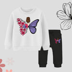 Butterfly Sweatshirt and trouser for girls