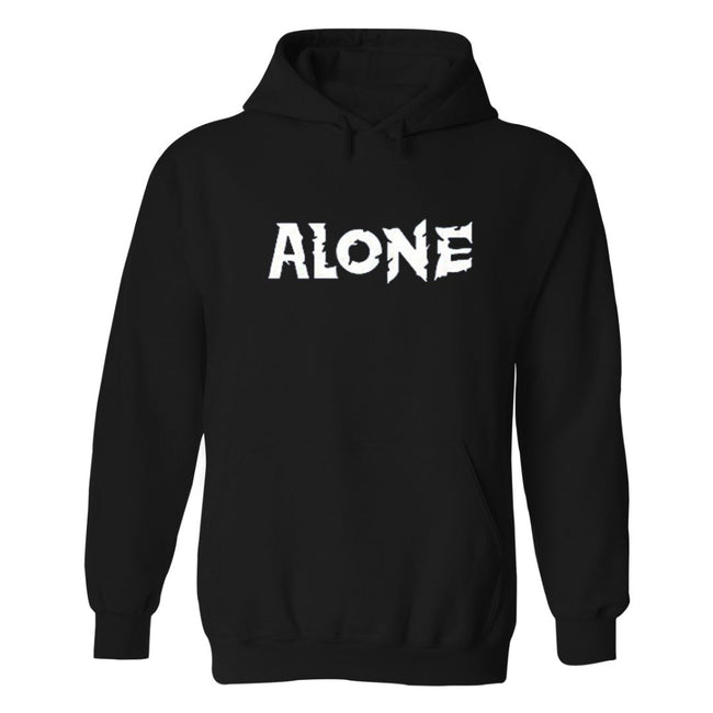 Alone  Printed Black hoodie